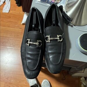 Salvatore Ferragamo Black Leather Loafers